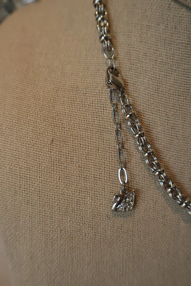 Collar Swarovski Topacio Madreperla Caqui Cristal Rodio 17 - 19" N357 Foto 3 de 3