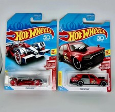 Hot Wheels Red Edition Lot Of 2x - Flash Drive & Time Attaxi 18 Target Exclusive