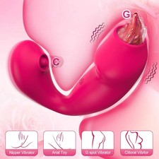 Flapping Tapping Vibrator G Spot Dildo Clit Licking Stimulator Sex Toy for Women
