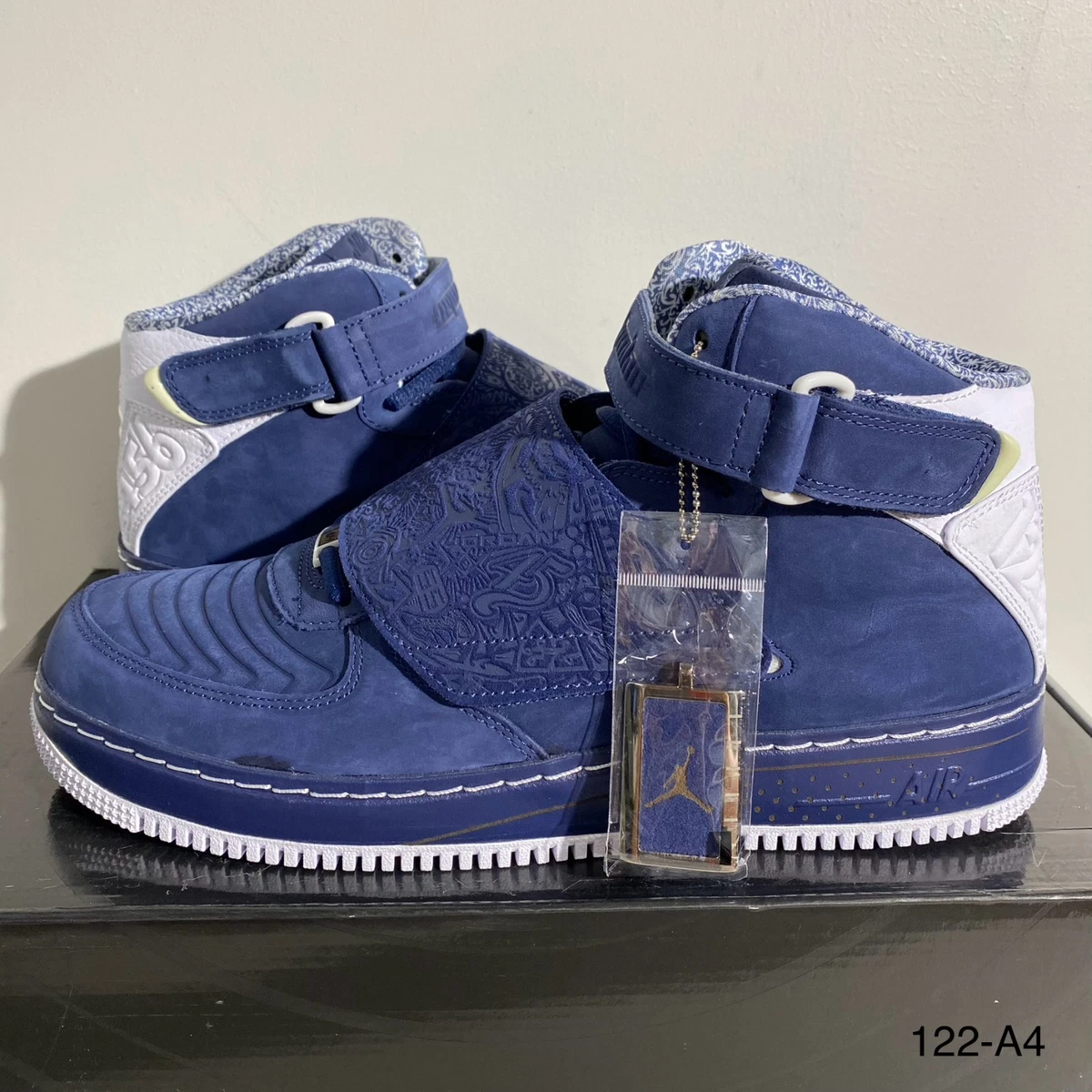 Mens 8.5  Air Jordan Fusion 20 \'Midnight Navy\' sneakers with a blue suede upper. Jordan Fusion 20 Midnight Navy for Sale | Authenticity  main image 3