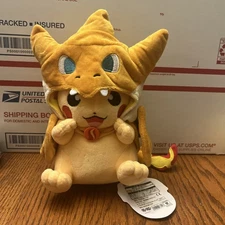 Pokemon Pikachu Charizard Y Roaring Cosplay Poncho Plush Stuffed Toy  9" Center
