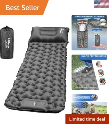 Luxury Ultralight Inflatable Sleeping Pad with Built-in Pump & Pillow - 3'' Thick