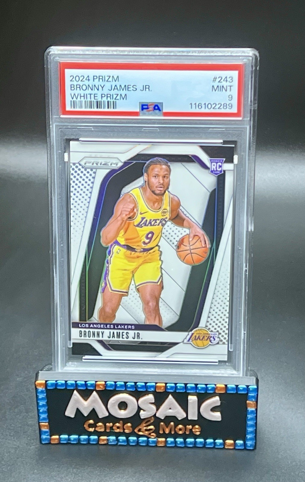 2024 Prizm Bronny James Jr. White Prizm Rookie RC SP /175 Lakers PSA 9 MINT #243