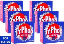 6x Typhoo One Cup Foil Fresh 100 Teabags – 6 Pack | 600 Tea Bags – 200g Each