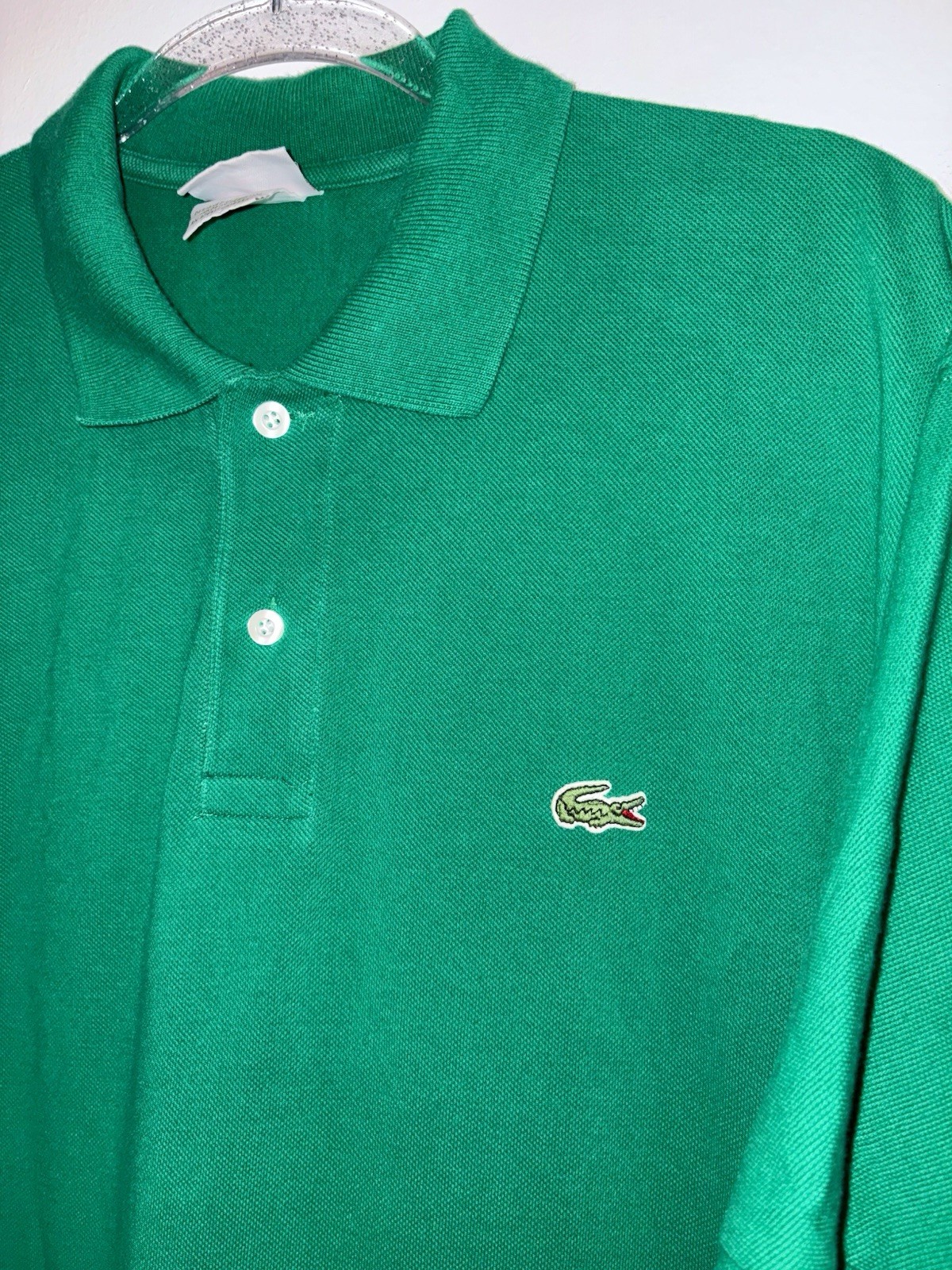 Vintage Lacoste Polo Shirt Men's Size 7 2XL Green 100% Cotton - Short Sleeve