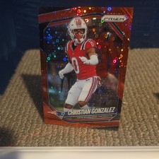 2025 Panini Prizm - #176 Christian Gonzalez Prizm No Huddle Red /99 Color Match