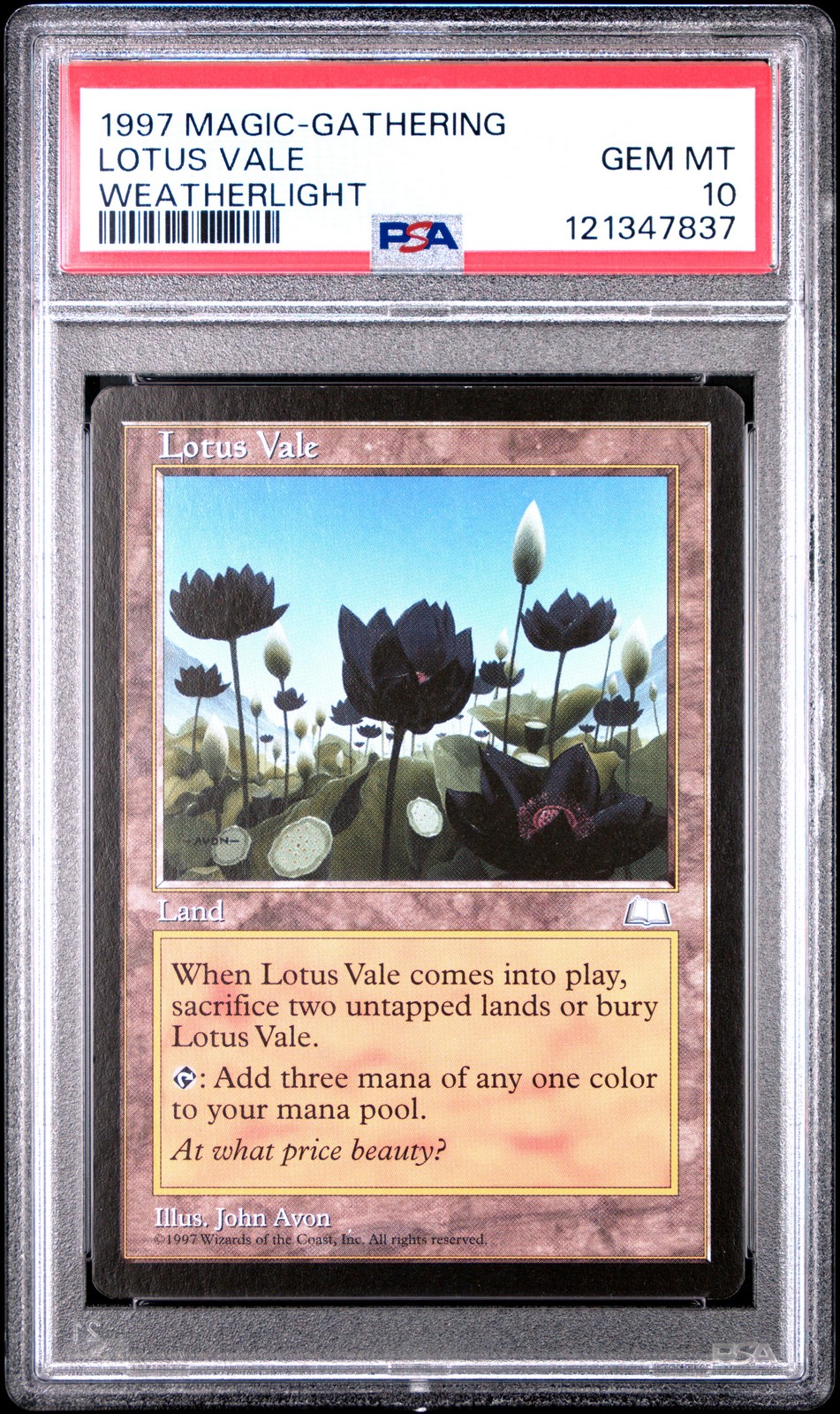 1997 MTG WEATHERLIGHT LOTUS VALE PSA 10