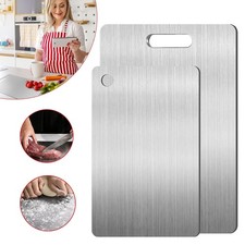 2 Sets Titanium Chopping Boards,304 Stainless Steel, Double-Sided Cutting Board