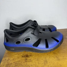 OOFOS OOcandoo Shoes Mens Size 8 Womens 10 Black Recovery Clog Sandals Slip On