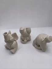 Elephants x 3 Vintage Ceramic Elephants by Fitz & Floyd Japan 1980 -Cute Playful