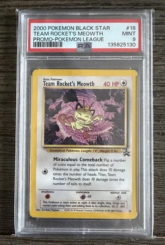 2000 Team Rocket's Meowth Black Star Promo #18 PSA 9 MINT