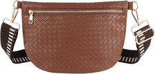 Woven Crossbody Bags for Women Leather Belt Bum Sling Purse Fanny Waist Pack Che