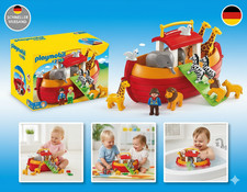 PLAYMOBIL 1.2.3 6765 Meine Mitnehm-Arche-Noah, mit 12 Tieren, Zugangsplanke und