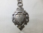 VINTAGE ANTIQUE BRITISH SILVER POCKETWATCH FOB WITH STAMPED CREST CHARM — photo 8