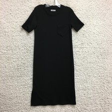 Madewell Dress 2XS Adult Black Ribbed Pocket Tee Midi Shift A Line Womens XXS