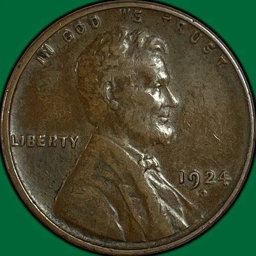 1924-D Lincoln Wheat Cent Near Extremely Fine XF/VF++ Coin #35086