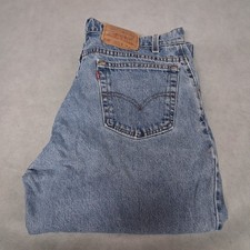 90's Levi's 560 Blue Jeans 33x34 Loose Fit Light Washed Tapered Leg Made in USA