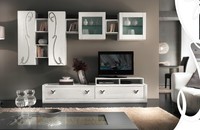 Wohnwand Vitrine Rtv Sideboard Schrank Wand Moderne Tv Holz Garnitur Set MöBel