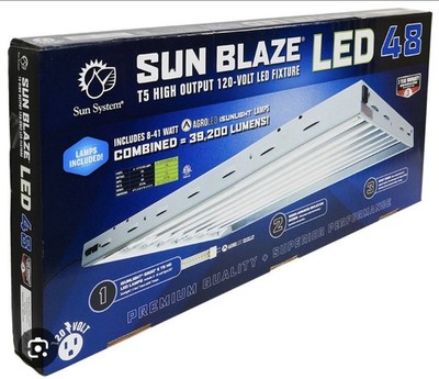 Sun Blaze LED 48 T5 High Output Grow Light, 8x41W, 120V, 39,200 Lumens