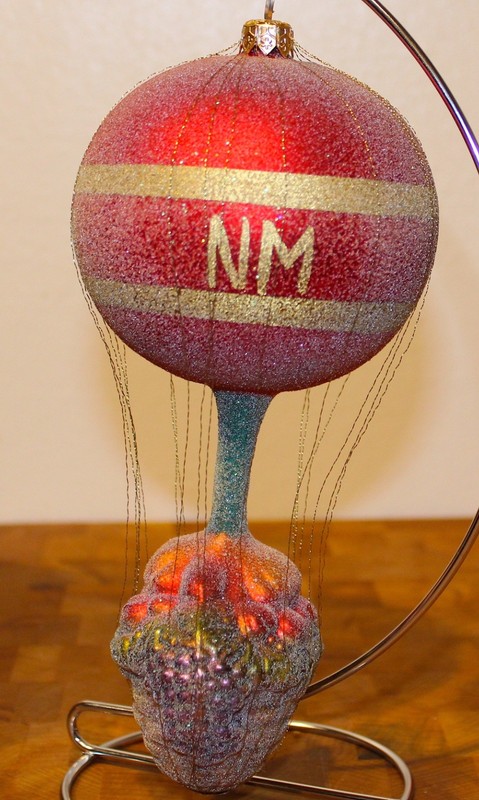RADKO Glass Christmas ornament HARVEST BALLOON Neiman Marcus Wire Wrapped GERMAN