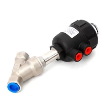 Pneumatic Air Actuated DN15 Angle Seat Steam Water Valve 1/2" Single Acting N/C