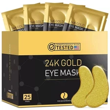 Maskiss 24k Gold Under Eye Patches (25 Pairs), eye mask, Collagen Skin Care P...