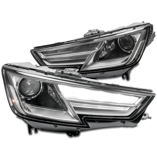 For 17 18 19 Audi A4 HID/Xenon LED DRL Projector Headlight Headlamp Chrome LH+RH - Bild 1 von 12