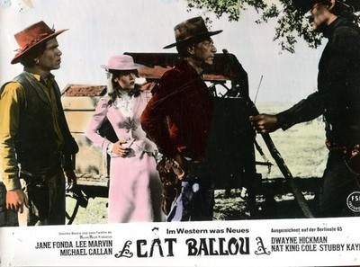 CAT BALLOU: 1 Aushangfoto (ca.24x30cm) HANDCOLORIERT JANE FONDA ; LEE MARVIN -2-