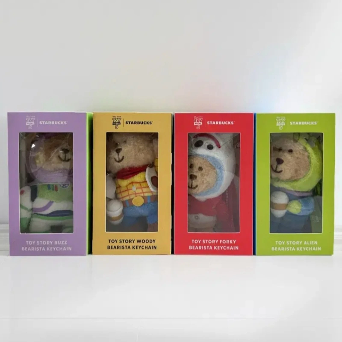 Starbucks Korea Toy Story Bearista Keychain Plush Doll Woody Buzz