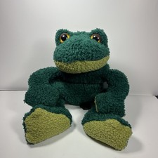  RARE Vintage 16" Russ Fleegle Large Frog Green Plush Beanie Stuffed Animal Toy