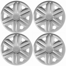 Set 4 Copricerchi 15 Pollici Action Coppe Ruota Argento Universali per Renault