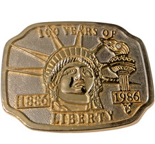 Statue of Liberty Centennial 100 Years Gold Belt Buckle Made in USA 1886-1986