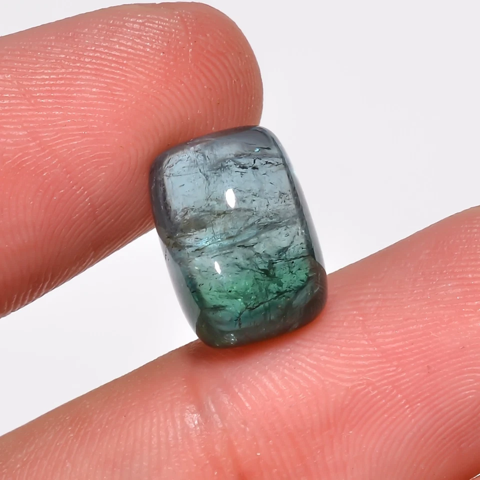 Cabujón de turmalina azul radiante de 8 quilates 12x9x7 mm piedra preciosa natural suelta translúcida Foto 3 de 4