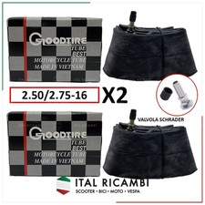 COPPIA DUE 2 CAMERE D'ARIA CICLOMOTORE SCARABEO 50 2 1/2 2 3/4 2.50 2.75 16