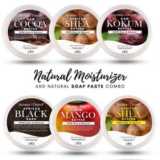 Shea Butter 8 oz. Cocoa Butter, Mango Butter, Kokum Butter Soap Paste 6 PACK