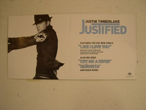 Justin Timberlake Poster Justified Nsync N Sync Promo - Zdjęcie 1 z 2