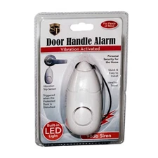Home Security Portable Door Handle Guard 98dB Travel Alarm With LED Flashlight