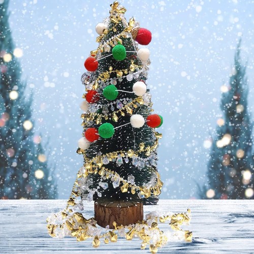 16ft Gold Bead Christmas Garland with Iridescent Beads for Tree & Home Decor - Picture 5 of 7