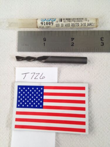 1 NEW SGS 3/16" DIAMETER CARBIDE WOOD ROUTER. 3/4" LOC. 2 FL DOWN CUT USA -T726-