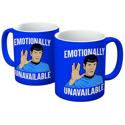 STAR SPOCK EMOTIONAL NICHT VERFÜGBAR SCI FI TREKKIE LUSTIGE TASSENBECHERTASSE IN ALLEN FARBEN