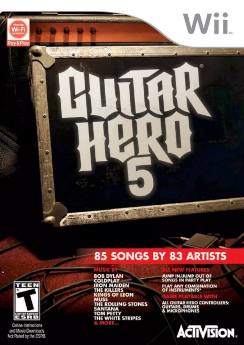 Jeu Guitar Hero 5 + Micro + Batterie + Guitare [ Wii ] 