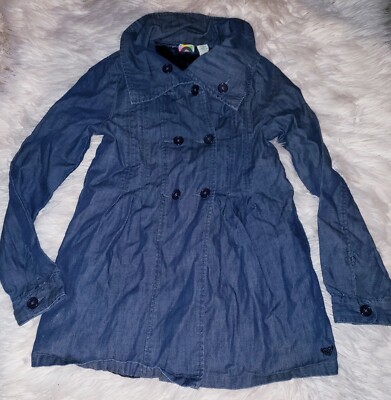 Roxy Denim Jean Peacoat Girls Size Large 