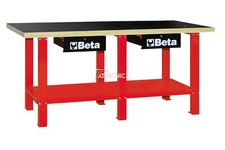 Banco da lavoro tecnico Beta Tools C56W in acciaio con piano in legno red