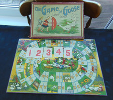Very Rare Antique Original Victorian The Game of Goose Board Game by Spear's