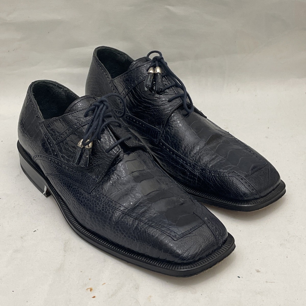David Eden Mens Navy Blue Exotic Oxford Shoes Genuine  display picture 3