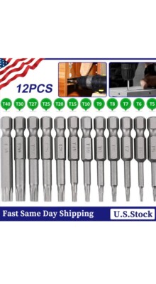 12pcs Magnetic Head Torx Screwdriver Bit Set T5-T40 Drill Security Tamper Proof