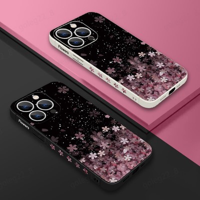 For iPhone 16 15 Pro Max 14 13 12 11 XR XS Flower Patterned Soft TPU Case Cover
