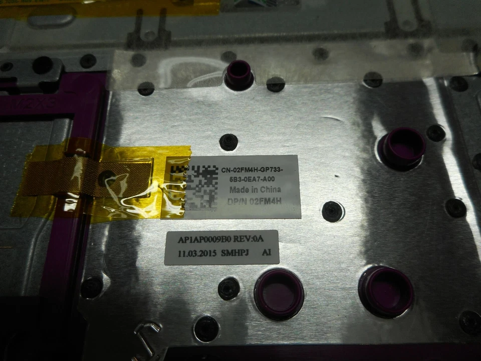 GENUINE DELL INSPIRON 5558 PURPLE TRIM PALMREST + TOUCH PAD 2FM4H, HUB02 - Image 3 of 4