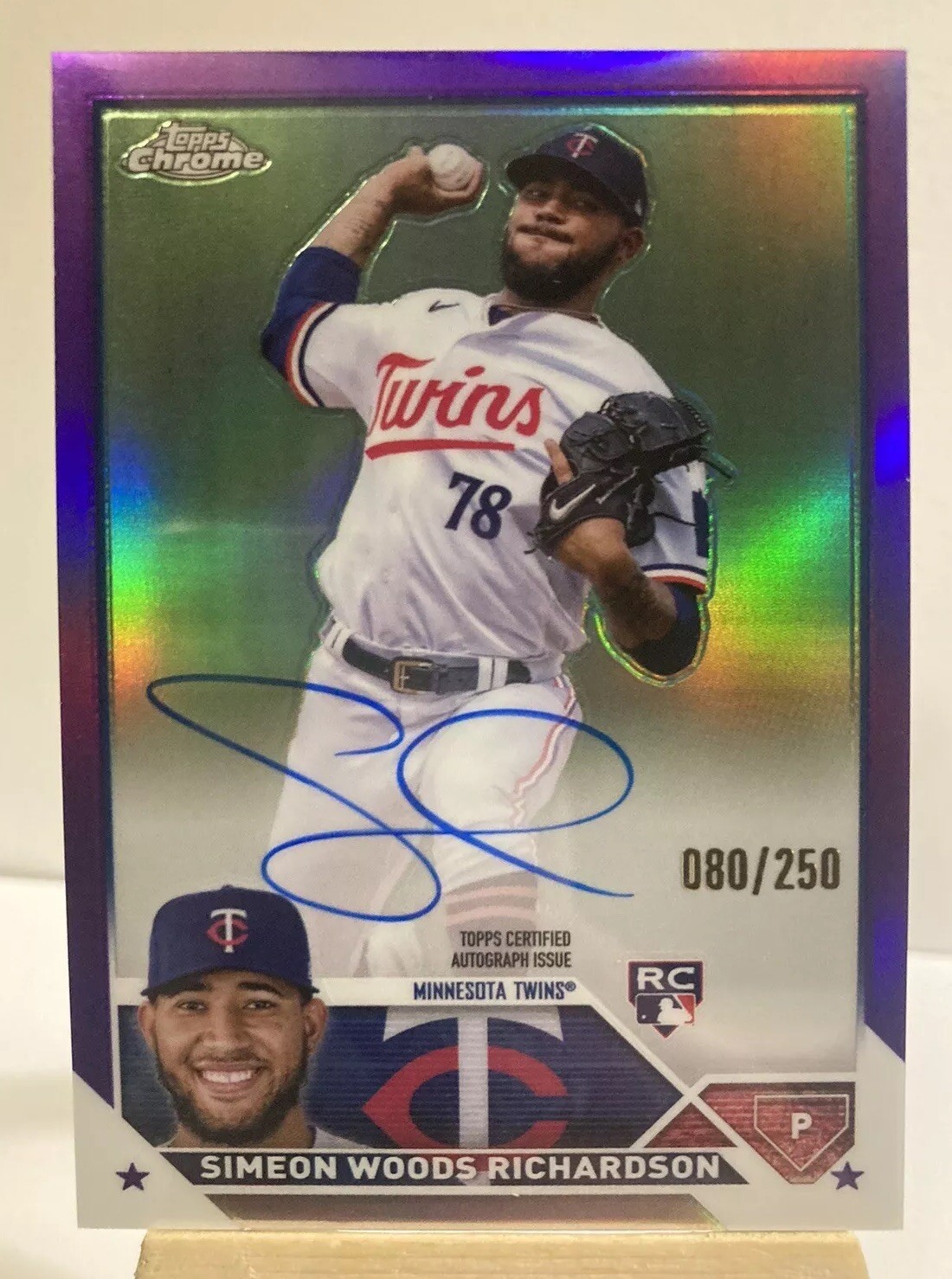 2023 Topps Chrome Simeon Woods Richardson Rookie /250 Autograph Purple Refractor