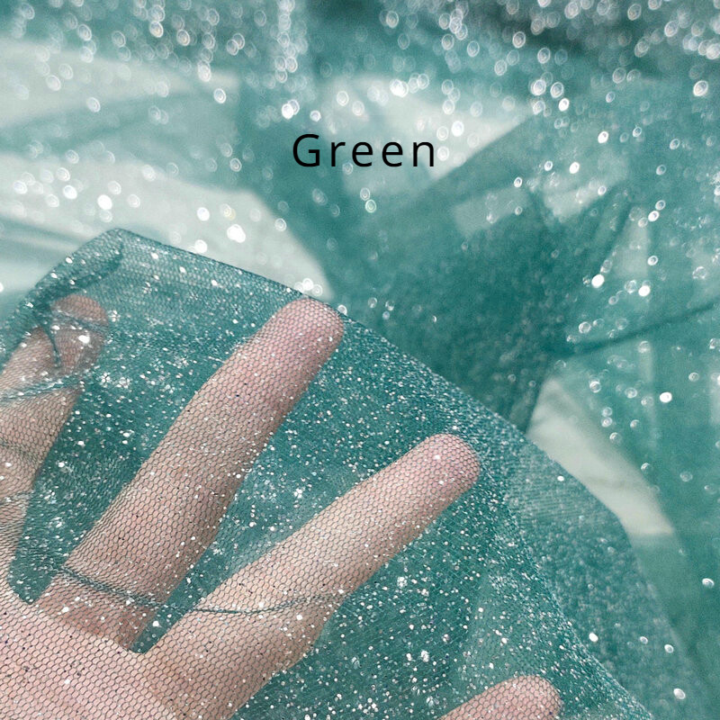 Sheer Glitter Sequin Tulle Fabric Shiny Mesh Gauze Material for Tutu Dress DIY